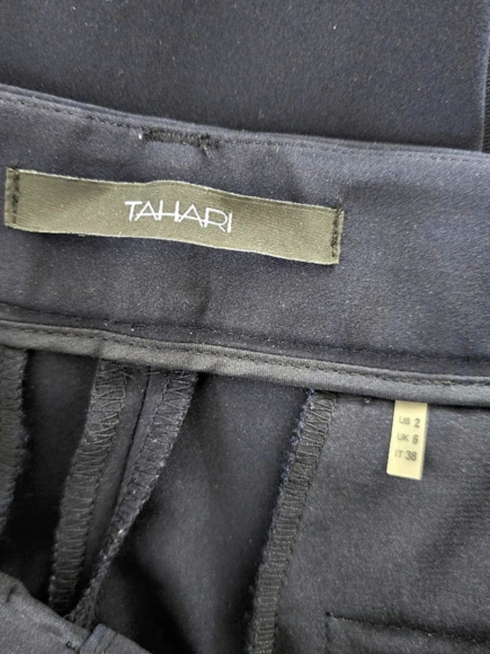 Tahari Women's Trousers Navy Blue US 2 Like New - Picture 7 of 9